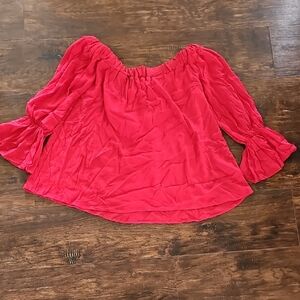 Women’s Off-Shoulder Pink Peasant Blouse